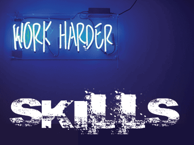Voice over skills neon light