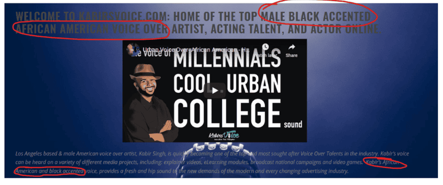 I am not a black voice actor. I am not an African-American voice actor. I am a voice actor.
